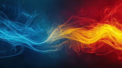 Obraz premium Abstract Colorful Smoke and Flowing Waves with Vibrant Gradients and Dynamic Motion