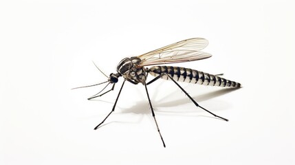 Close up gray or black a Aedes mosquitoes, white background