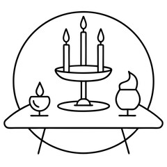 hanukkah menorah with candles