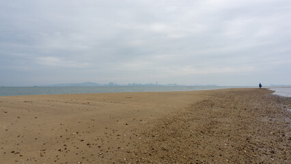 Solitary Walker on Kinmen Beach
