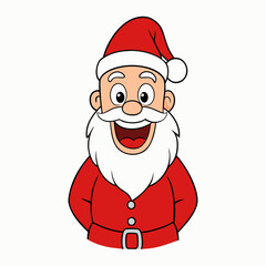 Santa smiling with joy cartoon art vector illustration