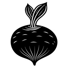 Turnip linocut vector illustration