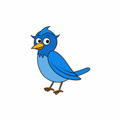 Western bluebird cartoon art vector illustration