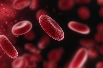 Red blood cells flowing through vein medical concept