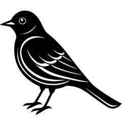 Western bluebird Lino cut vector illustration
