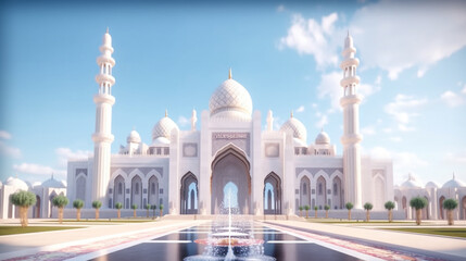 Obraz premium Mosque largest mosque of UAE located in Abu Dhabi capital city of United Arab Emirates. The 3rd largest mosque Sheikh Zayed Mosque in Middle East United Arab Emirates with ref 
