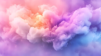 Fototapeta premium A dreamy explosion of colorful clouds a mesmerizing blend of pastel hues and ethereal light for creative inspiration