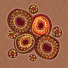 A vector artwork influenced by the rich heritage of Aboriginal dot art