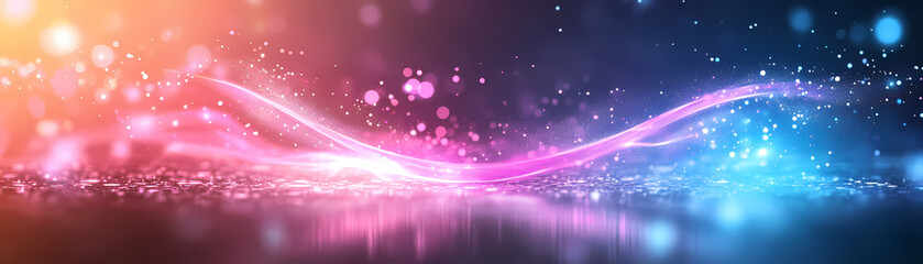 Obraz premium Vibrant waves of color an enchanting display of light and motion capturing the essence of fluid beauty and dynamic energy in digital artistry