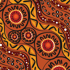 A vector artwork that celebrates Aboriginal dot designs