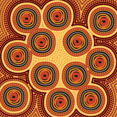 A vector illustration highlighting Aboriginal dot art