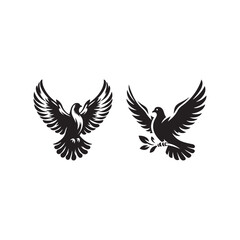 Dove silhouette vector design symbol illustration.