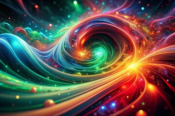 Quantum Waves Exploration in Vibrant Colors and Long Exposure Effects