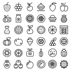 Different Types of Jujube Vector Icons in Various Shapes and Styles Minimalistic Design