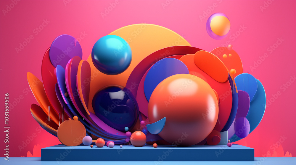 Wall mural color gradient background design. abstract geometric background with fluid shapes. cool background d