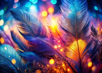 Fototapeta premium Stunning Double Exposure Photography of Feather Patterns in Risograph Style for Artistic Prints and Creative Designs