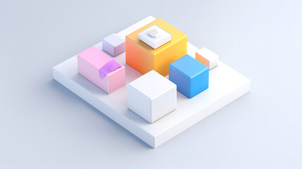 Obraz premium Blocks Vibrant 3d-rendered blocks in various colors creating a playful backdrop a stack of colorful blocks with a blue background 