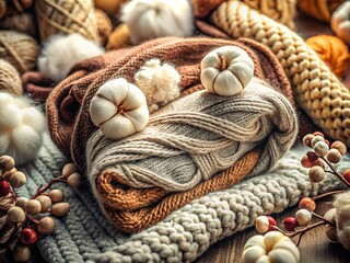Stunning Fabric Textures in Portrait Photography: Knitted Cotton and Wool Backgrounds for Textile and Interior Decoration Inspiration