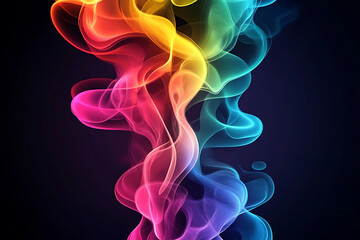 Obraz premium A vibrant swirl of colorful smoke creating a dynamic and artistic visual effect.