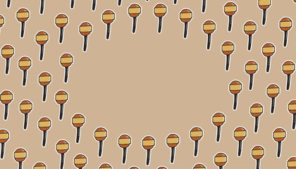 frame. a frame of sweets. caramel on a stick. Halloween candy. a frame for a postcard for the Halloween holiday. pattern. an empty frame. vector. on a colored background.