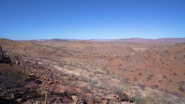 Panning on the Orupembe Conservancy in Kaokoveld in Namibia, Africa.