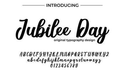 Jubilee Day Font Stylish brush painted an uppercase vector letters, alphabet, typeface