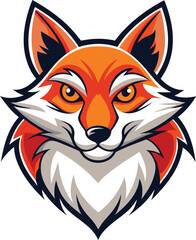 Fototapeta premium Foxy Portrait: Fierce and captivating, this vector illustration of a red fox head exudes strength and charm. Perfect for logos, branding, and designs needing a touch of wild charisma. 