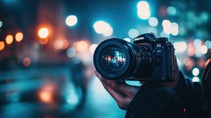 Camera in a City Night