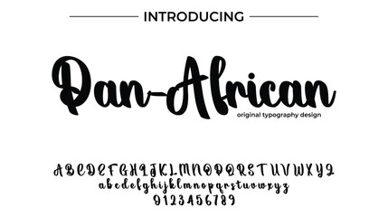 Pan-African Font Stylish brush painted an uppercase vector letters, alphabet, typeface