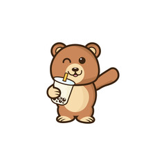Bear Cute Drink Boba