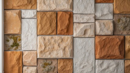 Fototapeta premium Varied Textured Natural Stone Wall Background.