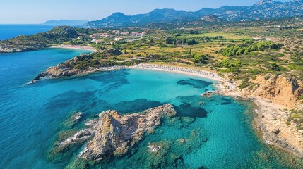 Aerial View of Serene Coastal Landscape
