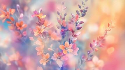 Fototapeta premium Soft Floral Background with Colorful Petals