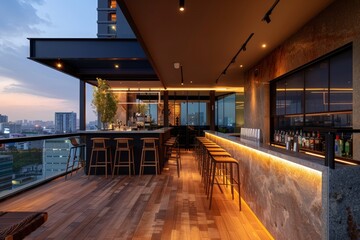 Rooftop Bar with City View