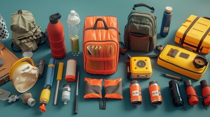 Craft realistic 3D renders of emergency preparedness plans, featuring evacuation routes and emergency contacts