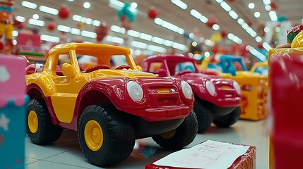 Whimsical Handcrafted Toy Setting with Colorful Cars