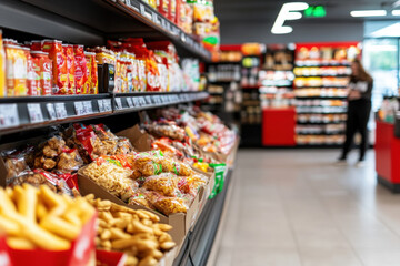 Well-Stocked Convenience Store Within The Gas Station, With Customers Browsing Snacks And Beverages While Attendants Assist At The Pumps