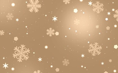 ゴールドの雪降るクリスマスや冬の背景壁紙★クリスマスカード