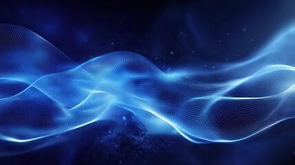 Fototapeta premium Abstract Blue Wave Pattern with Light Effects