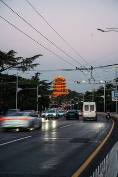 chinese huanghe temple in the night