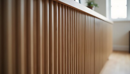 Obraz premium Fluted cabinet texture with vertical grooves, modern and elegant design.