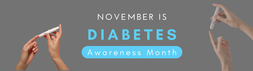 Concept of world diabetes day, on gray background.
