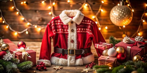 Naklejka premium Santa Claus Shirt Costume Vector Clip Art for Festive Celebrations and Holiday Designs