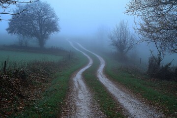 Fototapeta premium White Thick Fog Background in Nature