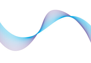 ホワイトバックに青と赤ラインの曲線デザイン