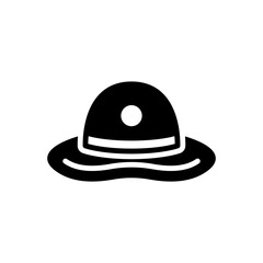 Black solid icon for hat