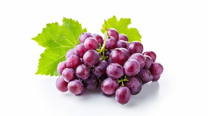 Wholesome Serenity: A Bunch of Grapes on a White Background -