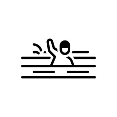 Black solid icon for swimmer