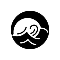 Black solid icon for water