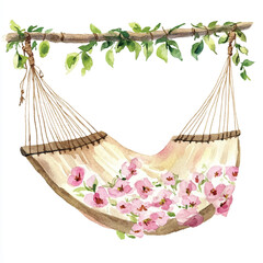 Obraz premium Hammock watercolor clipart illustration (10)